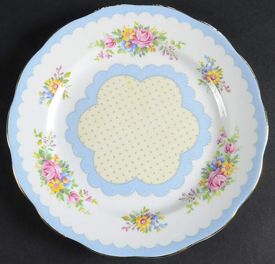 Prudence Blue Dessert/Pie Plate by Royal Albert-1