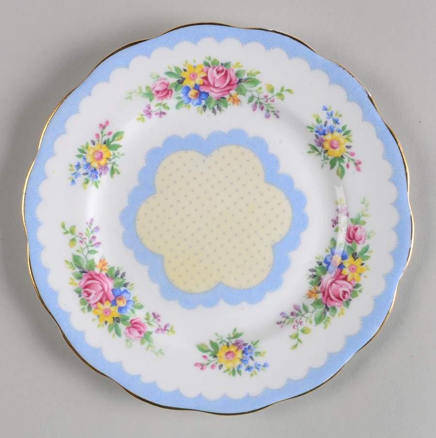 Prudence Blue Bread & Butter Plate by Royal Albert-1