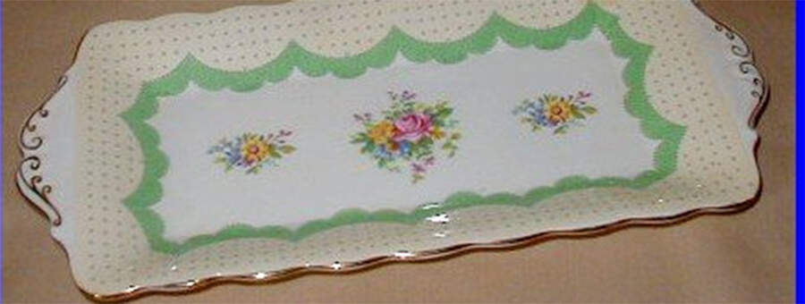 Prudence Green Large Sandwich Tray by Royal Albert-1