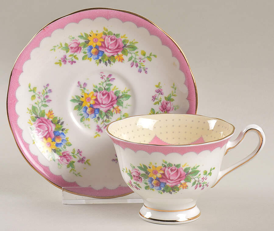 Prudence Pink Footed Demitasse Cup & Saucer Set by Royal Albert-1