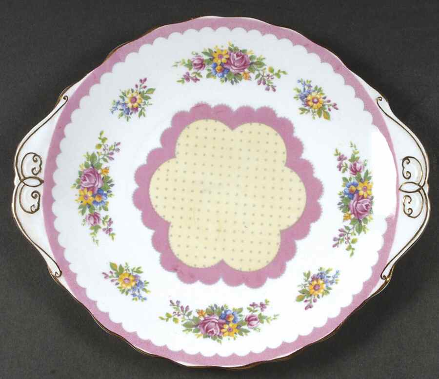 Prudence Pink Handled Cake Plate by Royal Albert-1