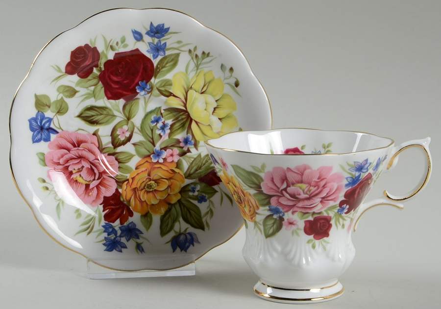 Random Harvest Series Footed Cup & Saucer Set by Royal Albert-1