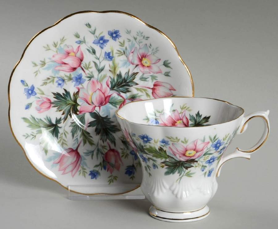 Random Harvest Series Footed Cup & Saucer Set by Royal Albert-1