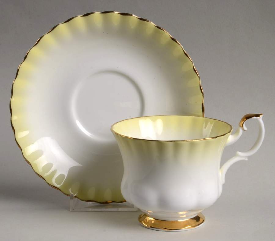 Rainbow Yellow Footed Cup & Saucer Set by Royal Albert-1