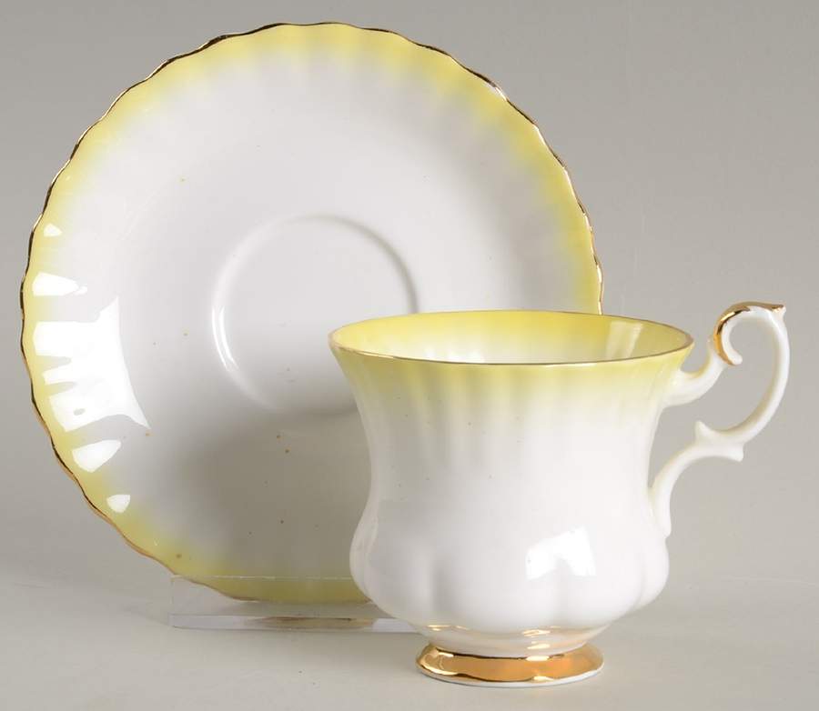 Rainbow Yellow Footed Demitasse Cup & Saucer Set by Royal Albert-1