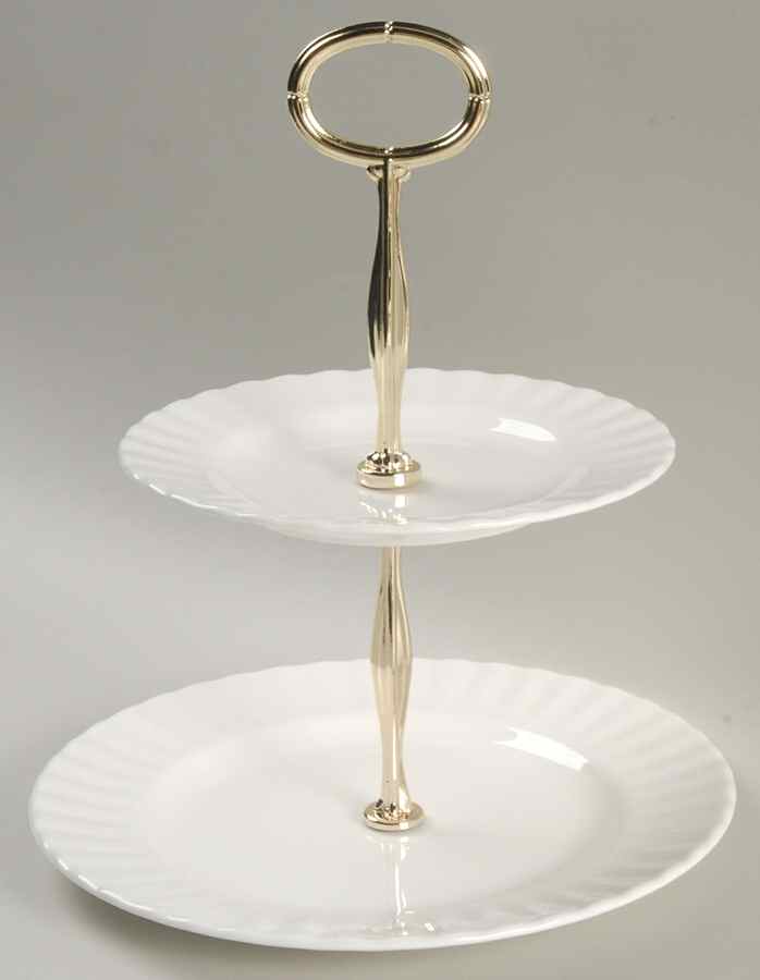 Reverie 2-Tiered Serving Tray (Salad & Bread/Butter Plate) by Royal Albert-1