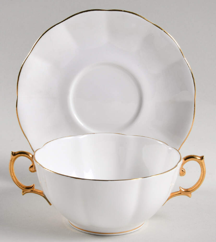 ROA8 Flat Cream Soup Bowl & Saucer Set by Royal Albert-1