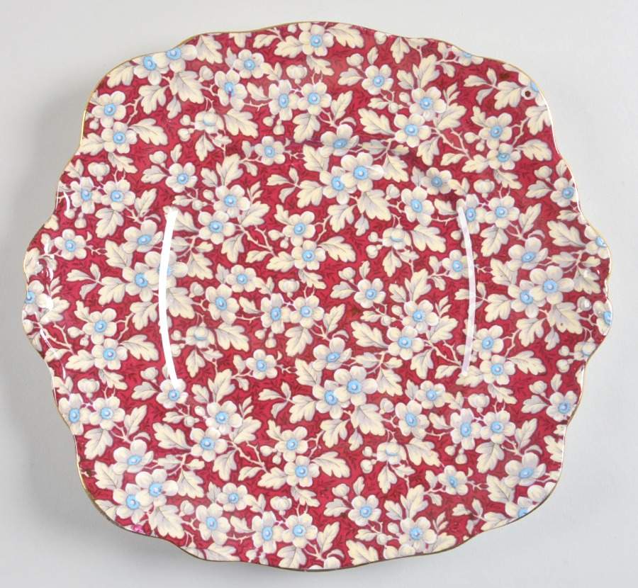 Royal Brocade Square Handled Cake Plate by Royal Albert-1