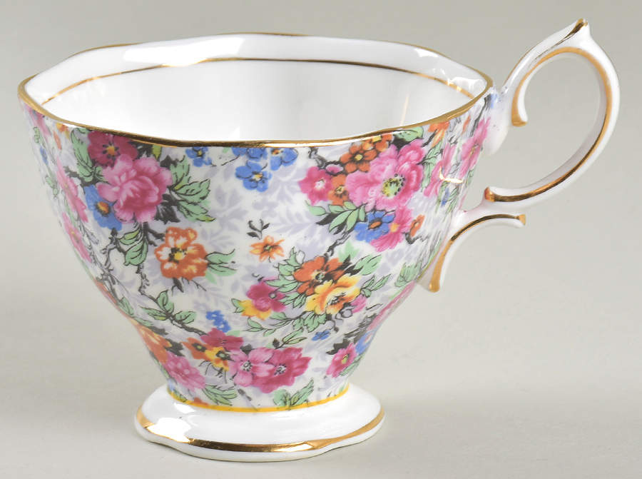 Rose Chintz (Bone China Bkstamp) Footed Cup by Royal Albert-1