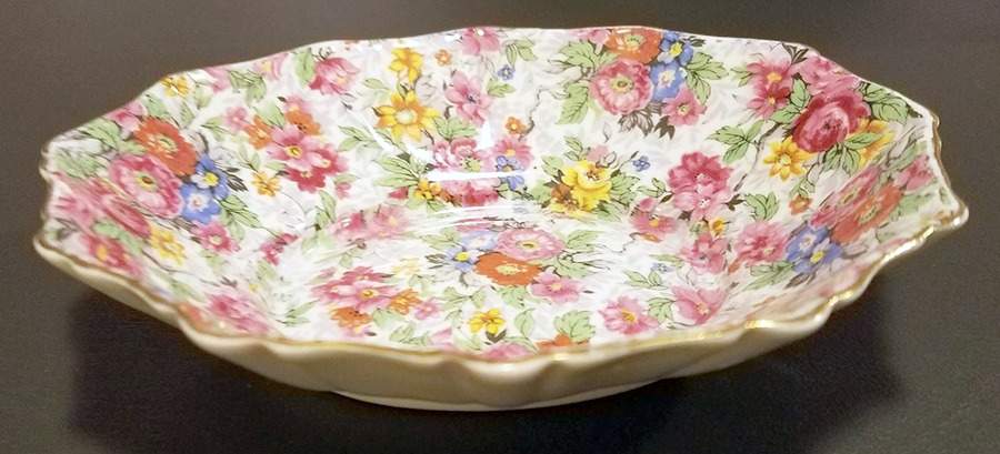 Rose Chintz (Bone China Bkstamp) 5" Oval Sweet Meat Dish by Royal Albert-1