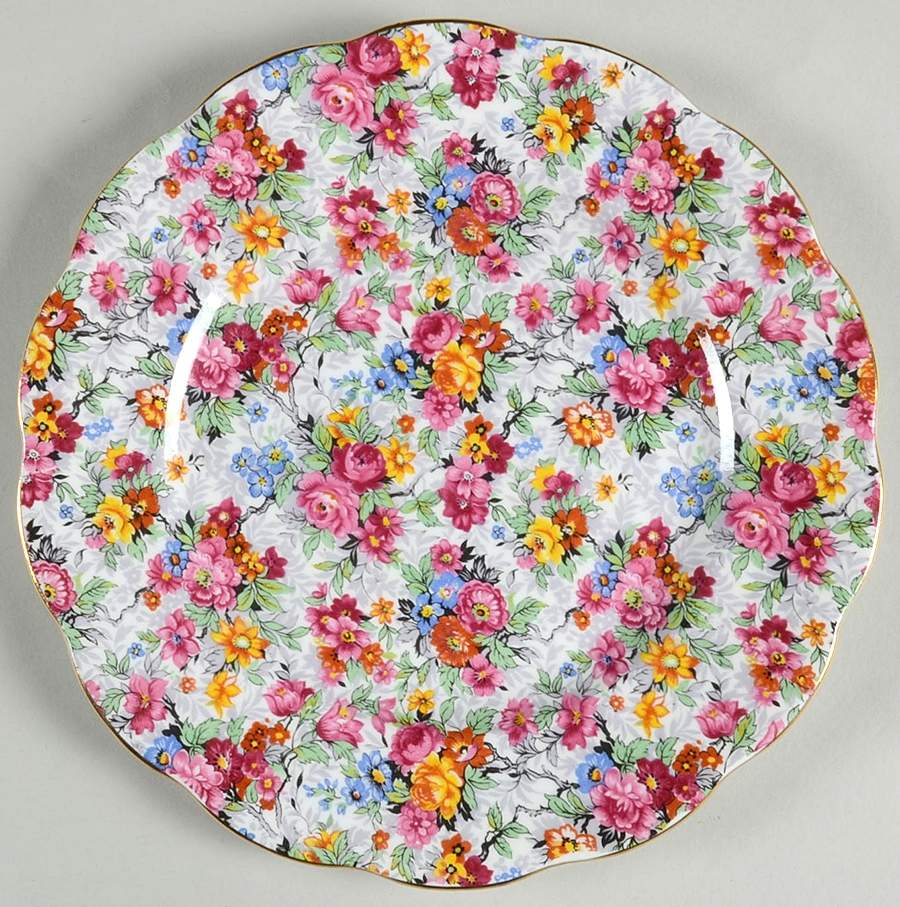 Rose Chintz (Bone China Bkstamp) Salad Plate by Royal Albert-1