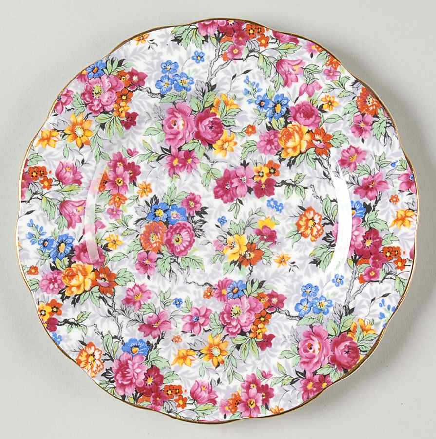 Rose Chintz (Bone China Bkstamp) Bread & Butter Plate by Royal Albert-1