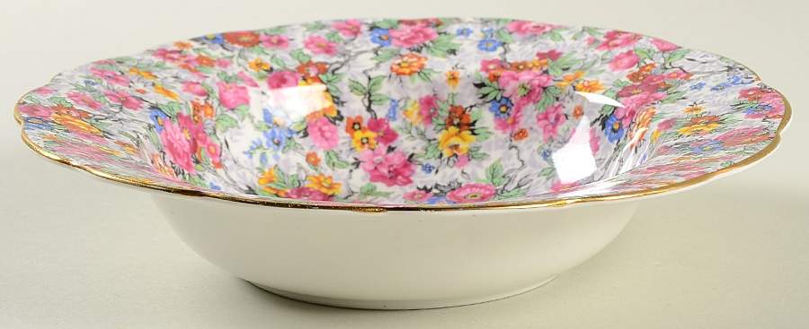 Rose Chintz (Bone China Bkstamp) Rim Soup Bowl by Royal Albert-1