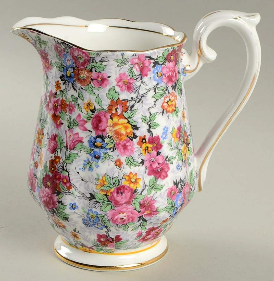Rose Chintz (Bone China Bkstamp) 16 Oz Pitcher by Royal Albert-1