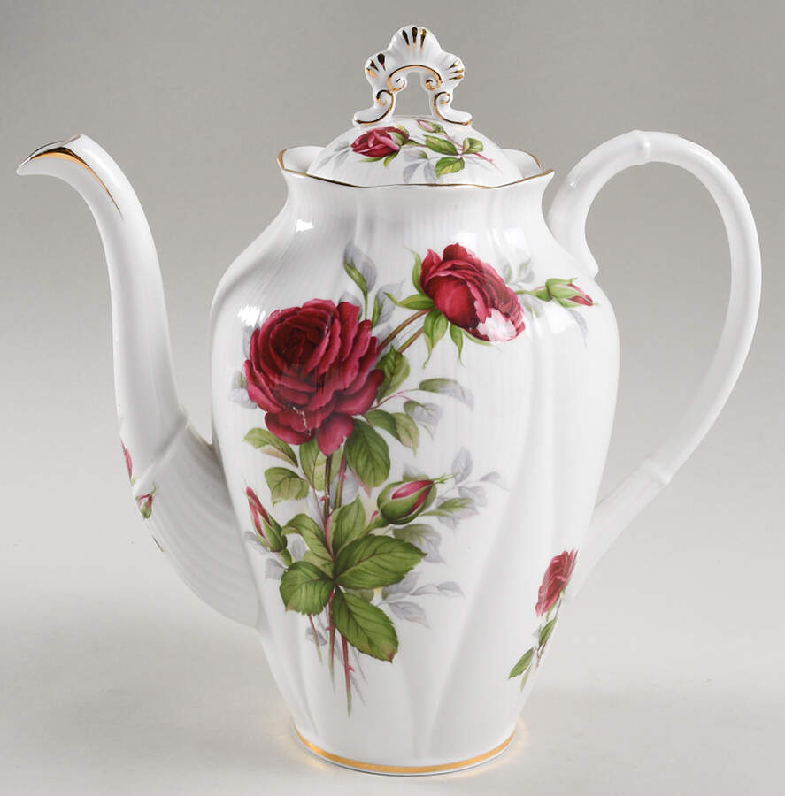 Royal Canadian Rose Coffee Pot & Lid by Royal Albert-1