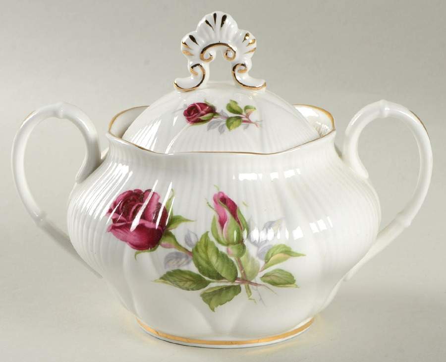 Royal Canadian Rose Sugar Bowl & Lid by Royal Albert-1