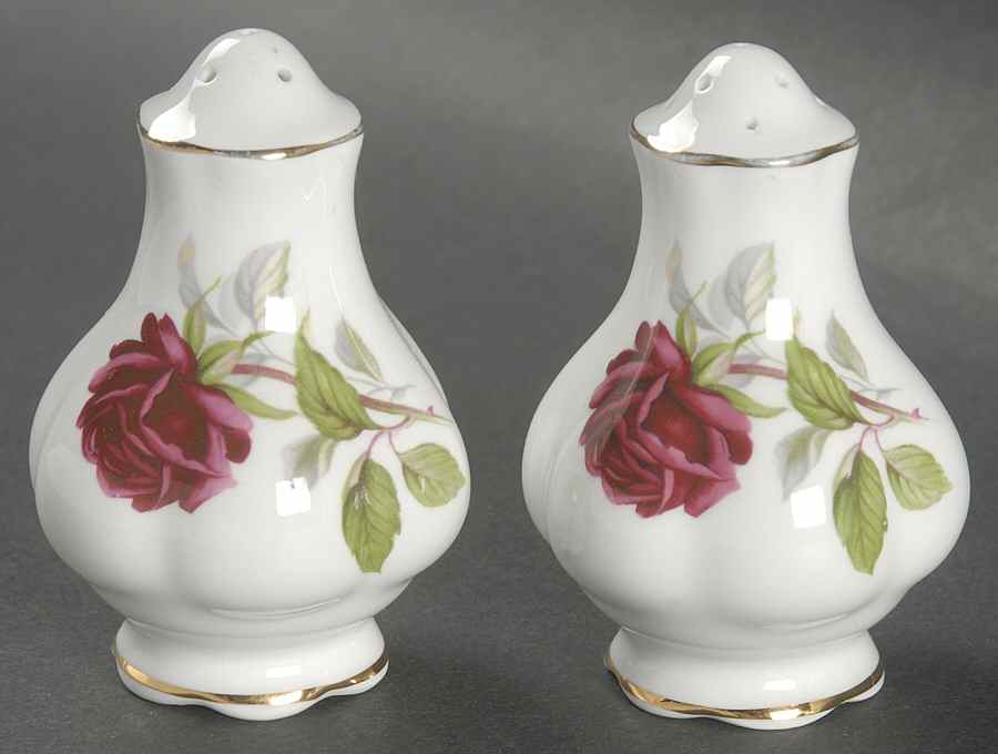 Royal Canadian Rose Salt & Pepper Set by Royal Albert-1