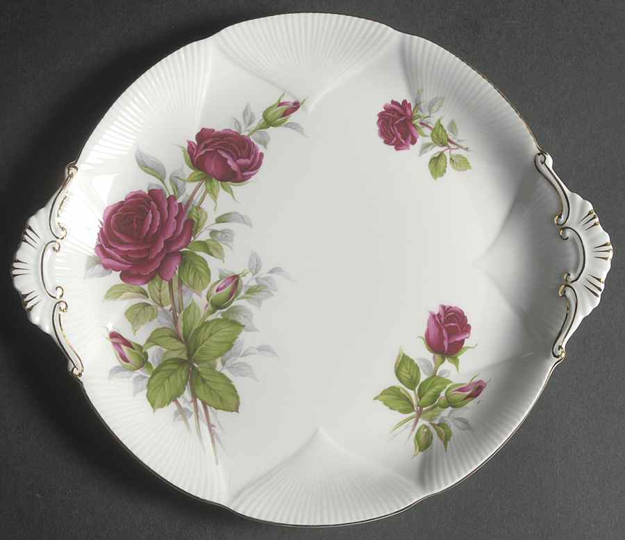 Royal Canadian Rose Handled Cake Plate by Royal Albert-1