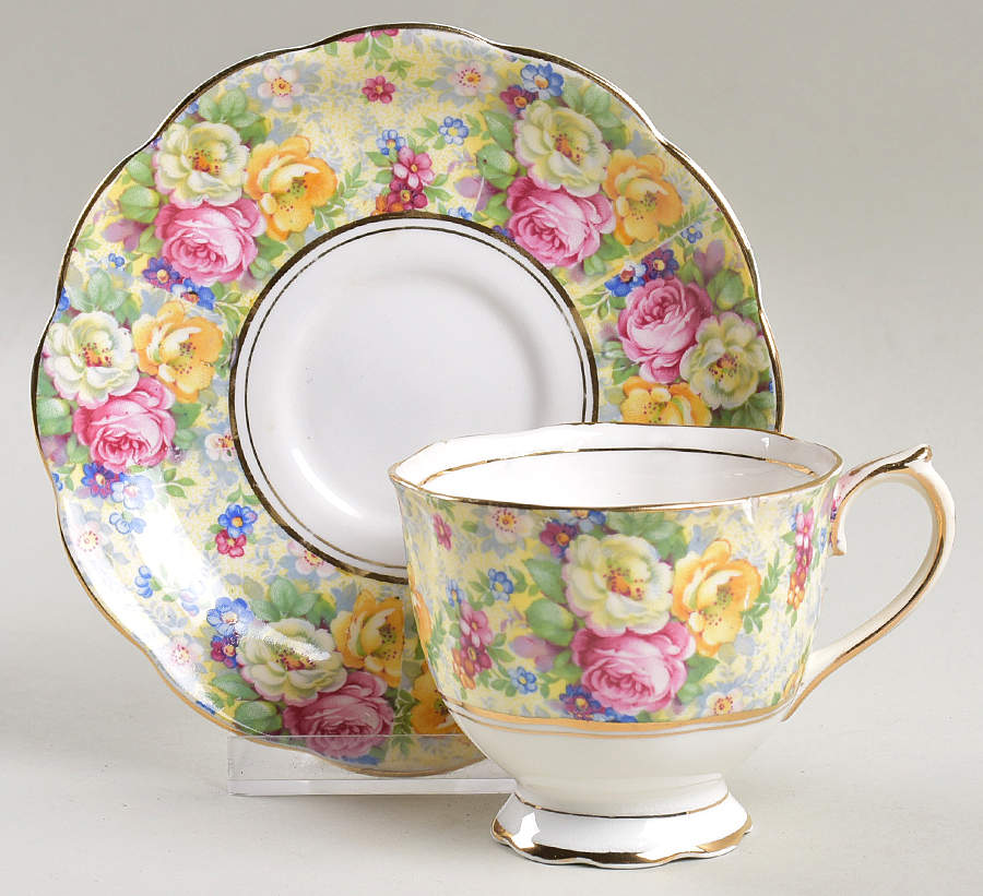 Rosetime Footed Cup & Saucer Set by Royal Albert-1