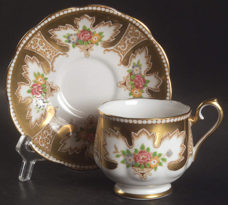 Royalty (Gold) Footed Cup & Saucer Set by Royal Albert-1