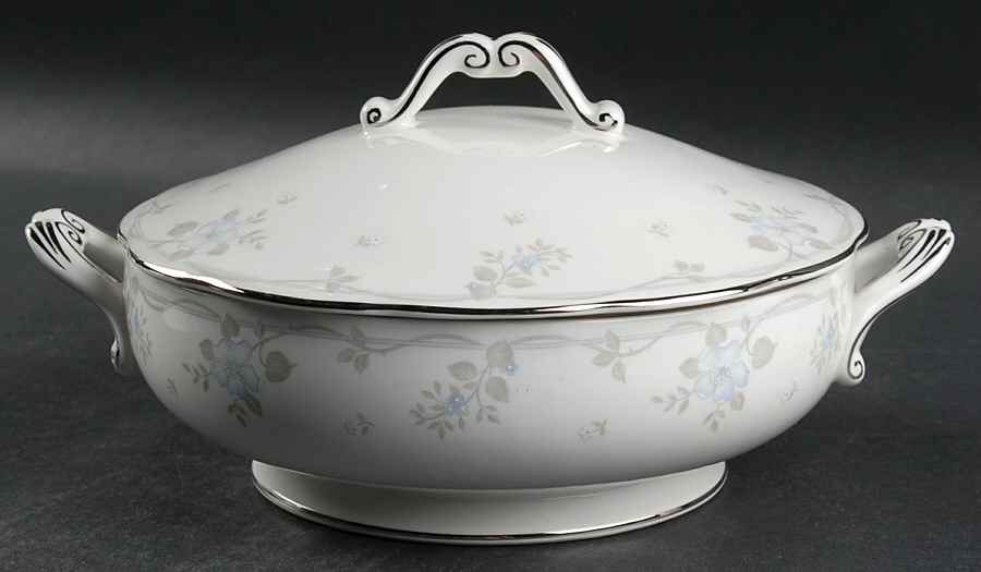 Satin Rose Round Covered Vegetable by Royal Albert-1