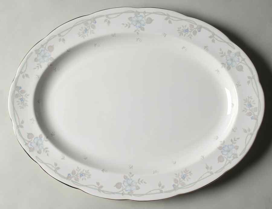 Satin Rose 16" Oval Serving Platter by Royal Albert-1