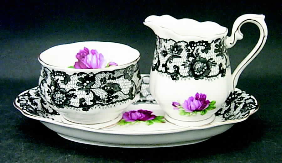 Senorita Mini Creamer & Open Sugar with Tray by Royal Albert-1
