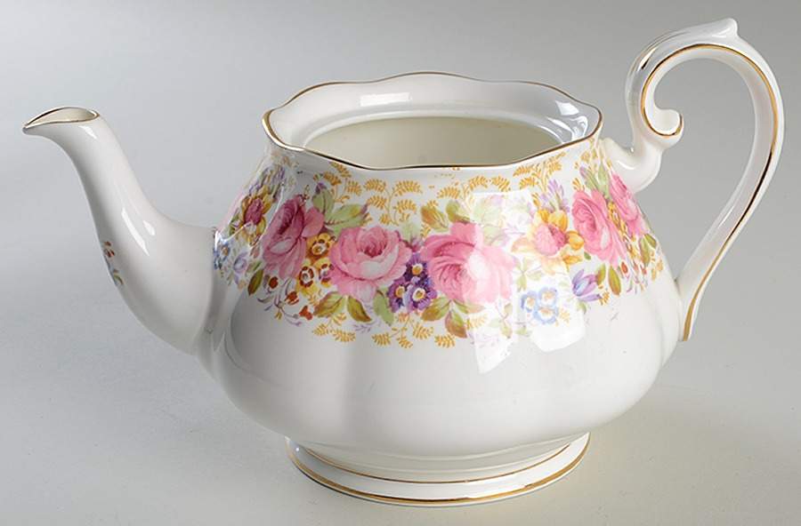 Serena (Thin Gold Trim) Teapot No Lid by Royal Albert-1