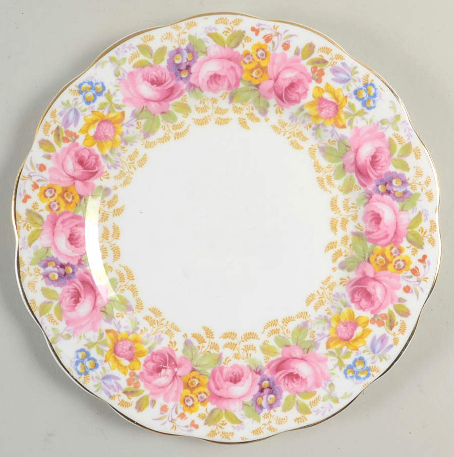 Serena (Thin Gold Trim) Salad Plate by Royal Albert-1