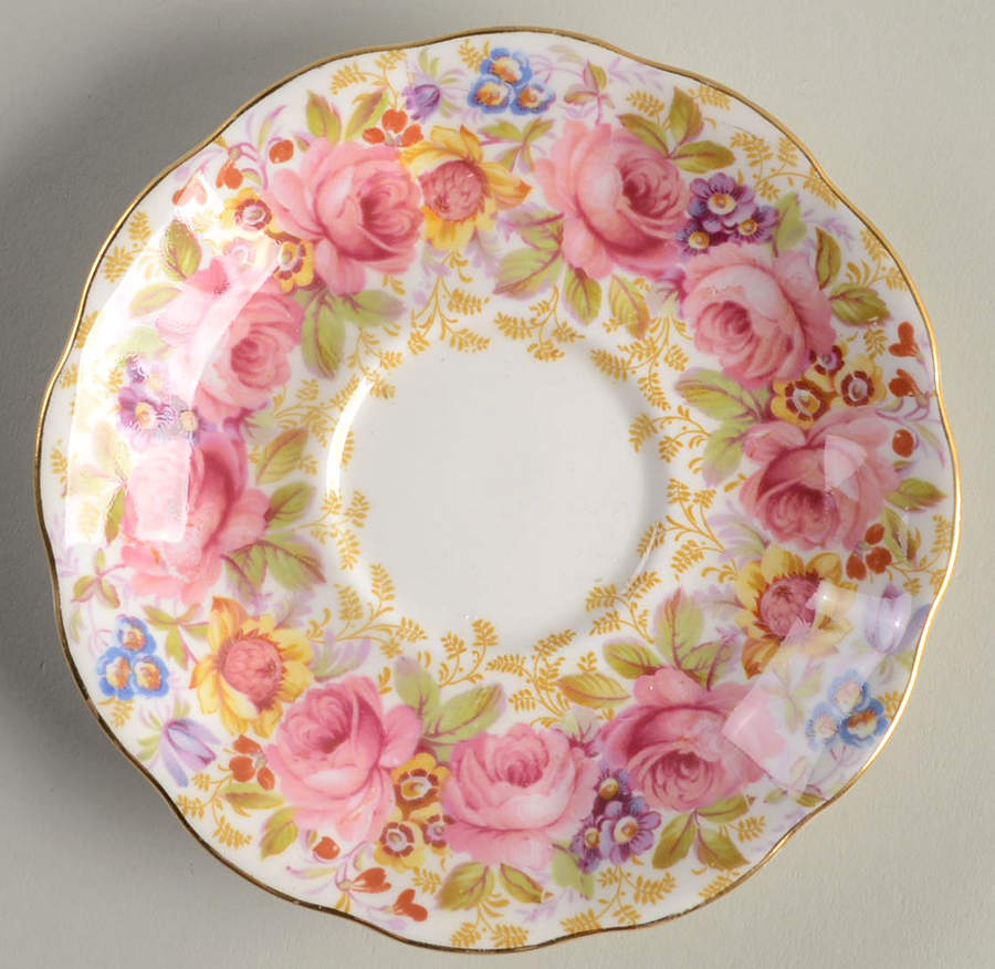 Serena (Thin Gold Trim) Saucer for Footed Cup by Royal Albert-1