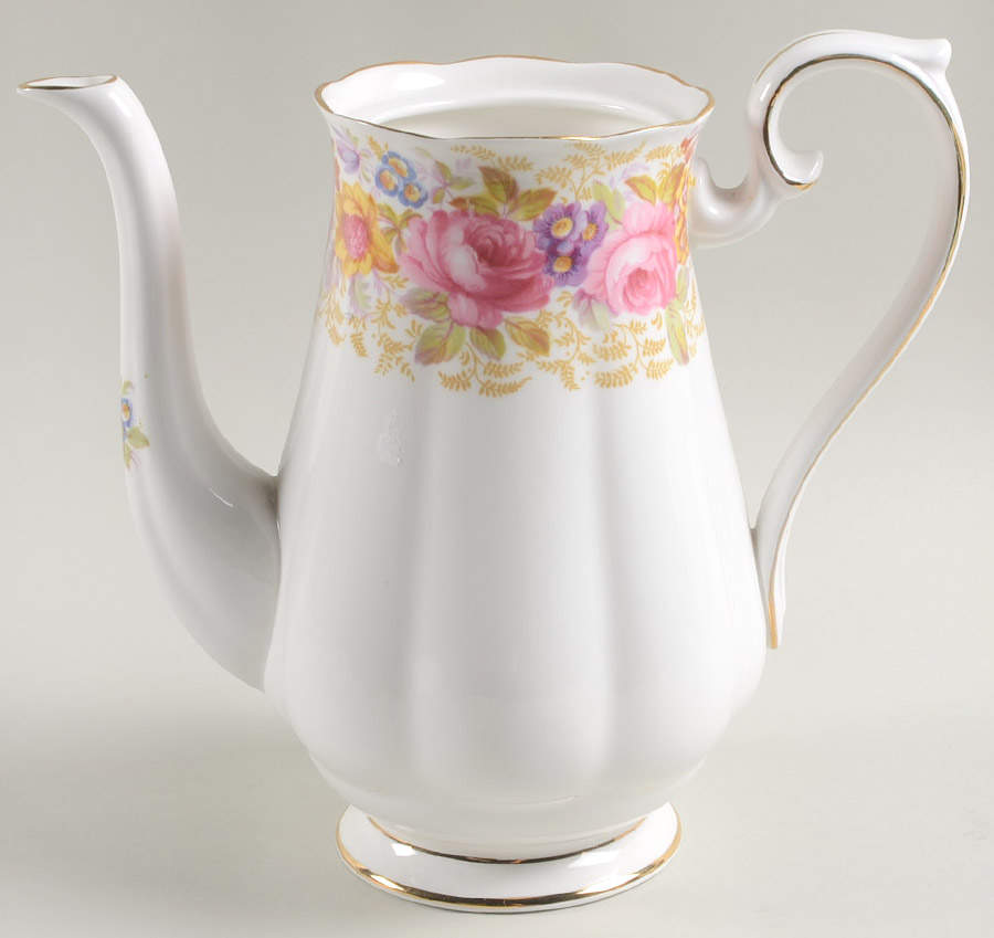 Serena (Thin Gold Trim) Small Coffee Pot No Lid by Royal Albert-1