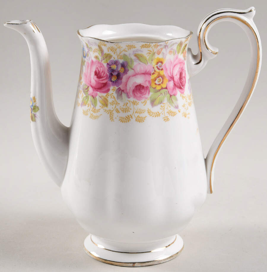 Serena (Thin Gold Trim) Mini Coffee Pot No Lid by Royal Albert-1