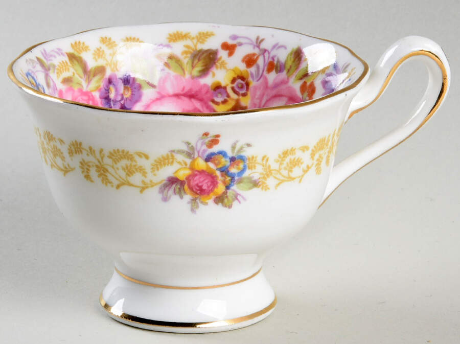 Serena (Thin Gold Trim) Footed Demitasse Cup by Royal Albert-1