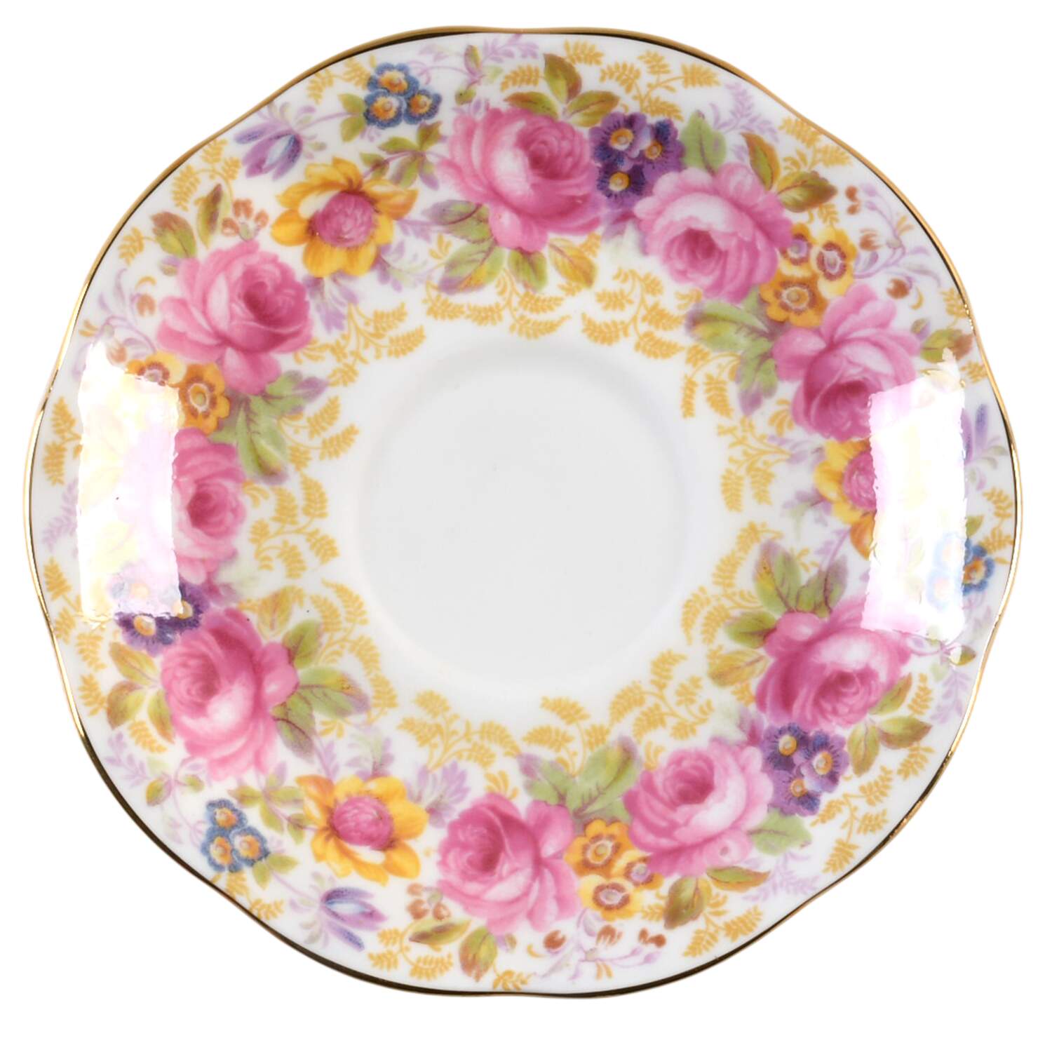 Serena (Thin Gold Trim) Saucer for Footed Demitasse Cup by Royal Albert-1