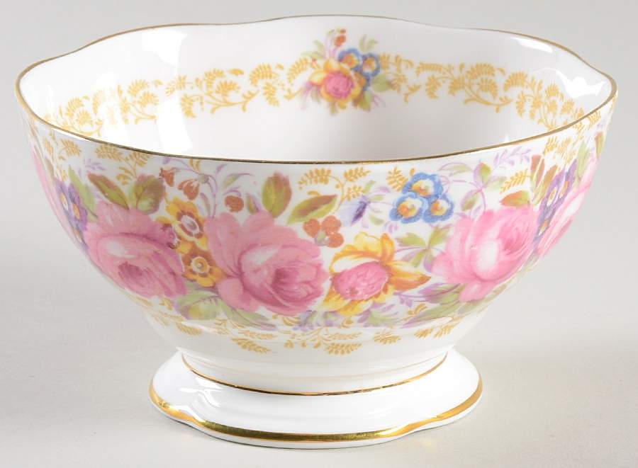 Serena (Thin Gold Trim) Open Sugar Bowl by Royal Albert-1