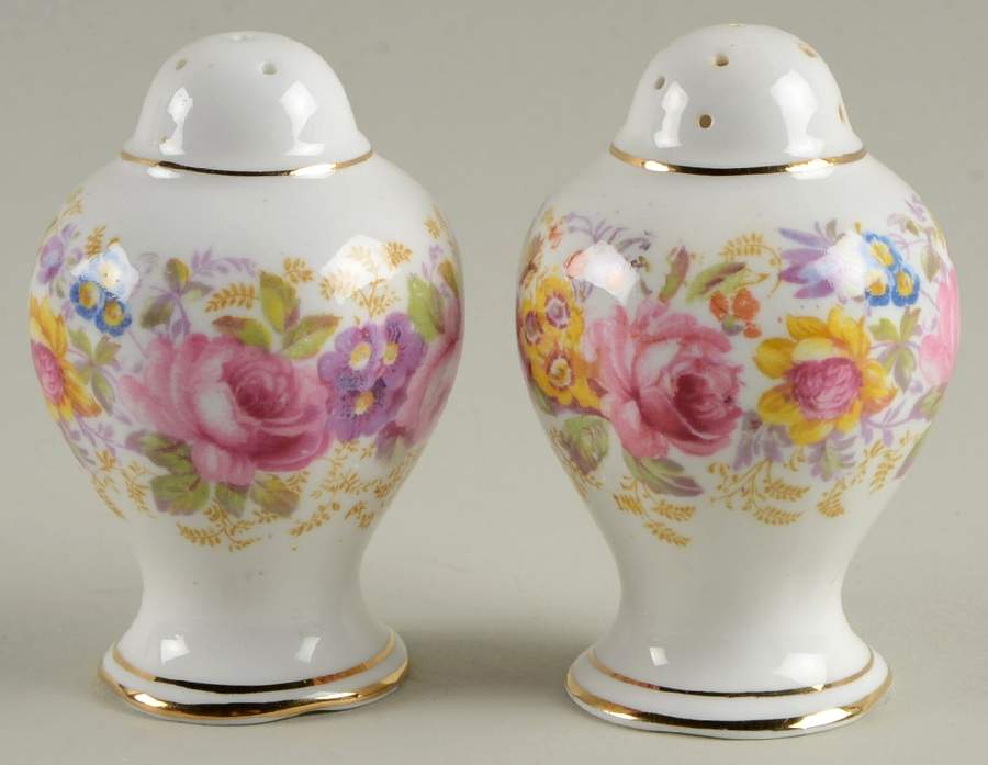 Serena (Thin Gold Trim) Salt & Pepper Set by Royal Albert-1