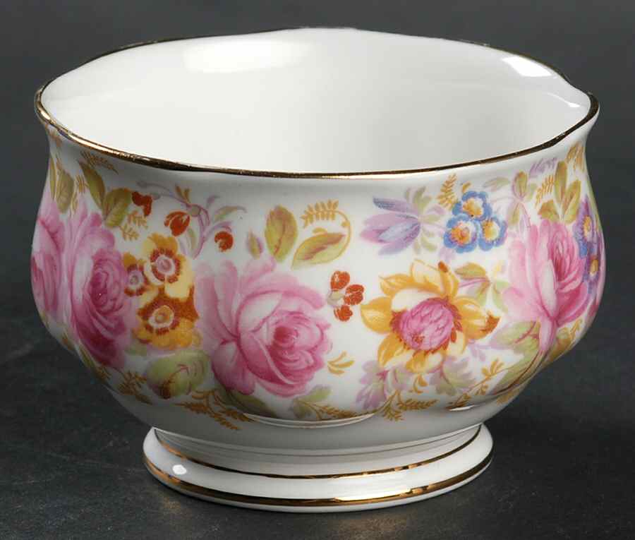 Serena (Thin Gold Trim) Mini Open Sugar Bowl by Royal Albert-1