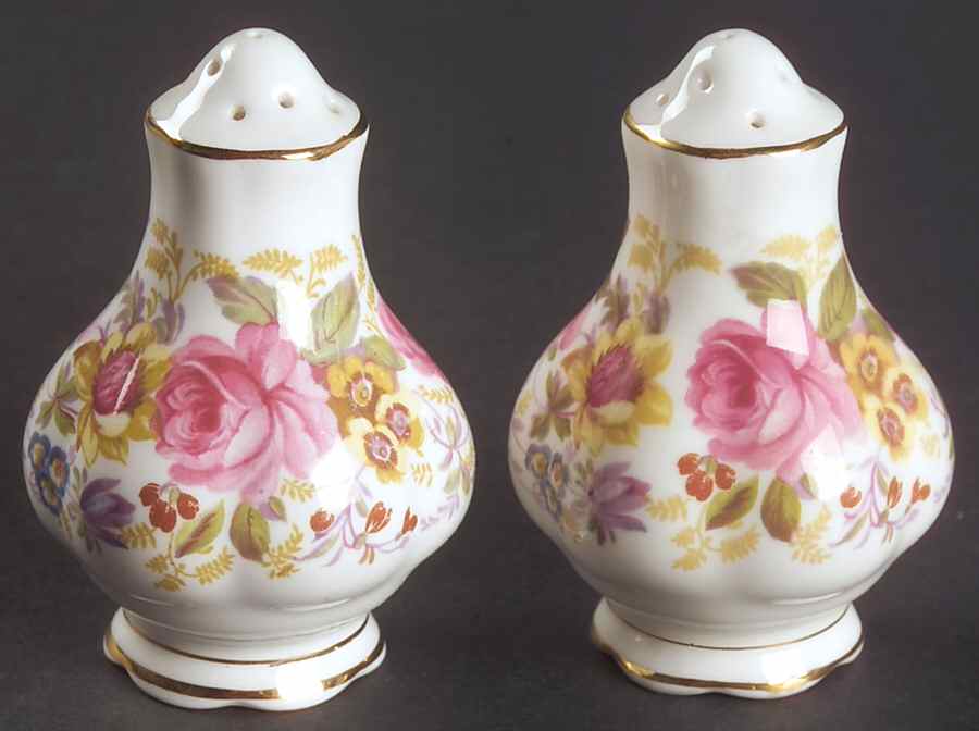 Serena (Thin Gold Trim) Salt & Pepper Set by Royal Albert-1