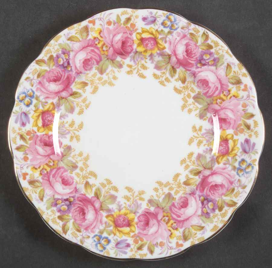 Serena (Thin Gold Trim) Dessert/Pie Plate by Royal Albert-1