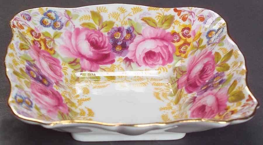 Serena (Thin Gold Trim) Small Square Sweet Meat Dish by Royal Albert-1