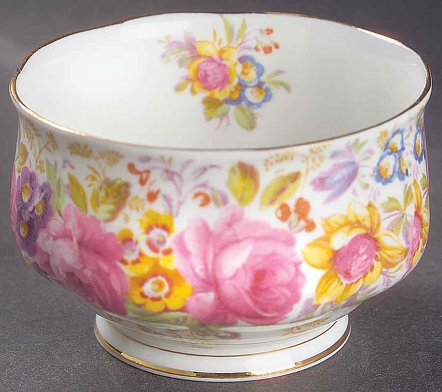Serena (Thin Gold Trim) Mini Open Sugar Bowl by Royal Albert-1