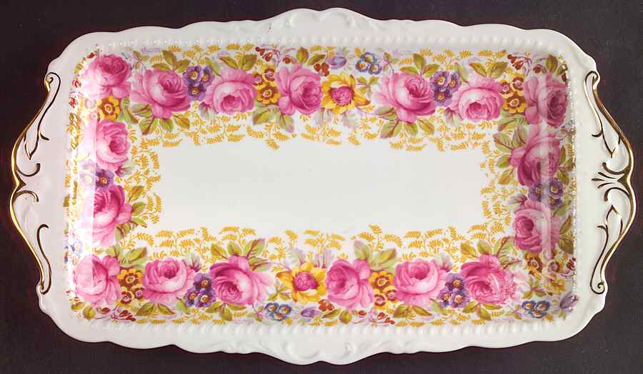 Serena (Thin Gold Trim) Large Sandwich Tray by Royal Albert-1