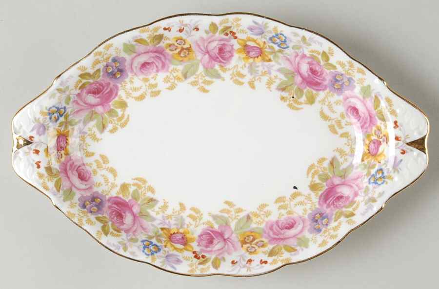 Serena (Thin Gold Trim) Tray for Mini Creamer & Open Sugar by Royal Albert-1