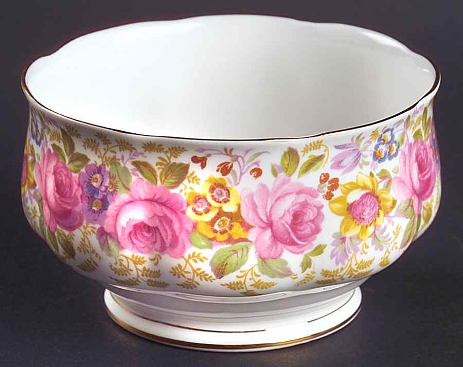 Serena (Thin Gold Trim) Open Sugar Bowl by Royal Albert-1