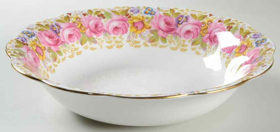 Serena (Thin Gold Trim) 9" Round Vegetable Bowl by Royal Albert-1