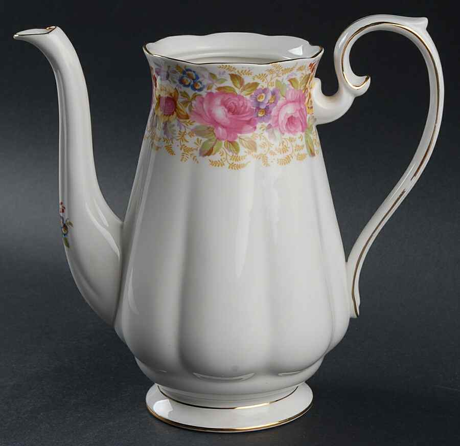 Serena (Thin Gold Trim) Coffee Pot No Lid by Royal Albert-1