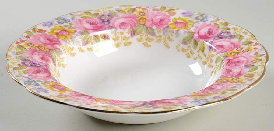 Serena (Thin Gold Trim) Rim Soup Bowl by Royal Albert-1