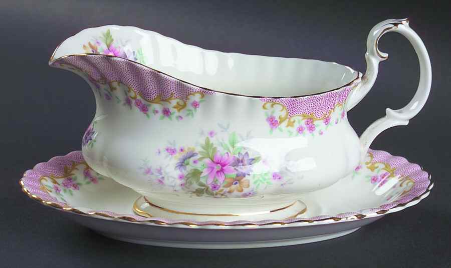 Serenity Gravy Boat & Underplate by Royal Albert-1
