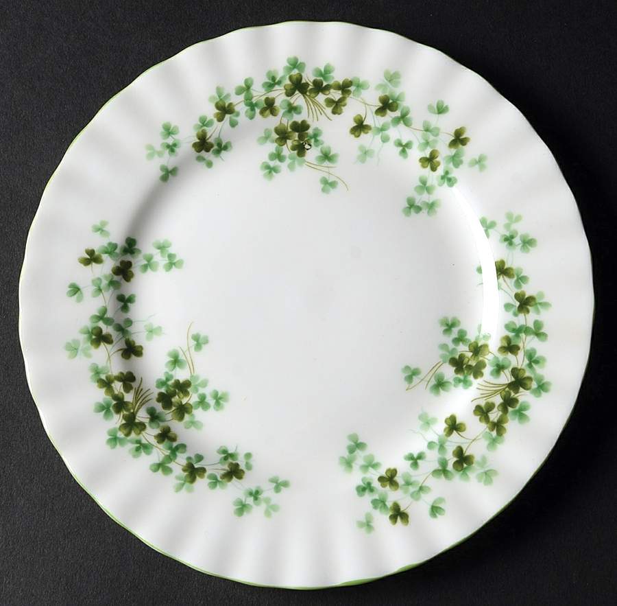 Shamrock (Green Trim, Newer) Bread & Butter Plate by Royal Albert-1