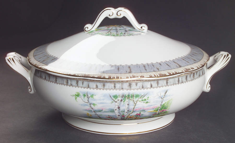 Silver Birch Round Covered Vegetable by Royal Albert-1